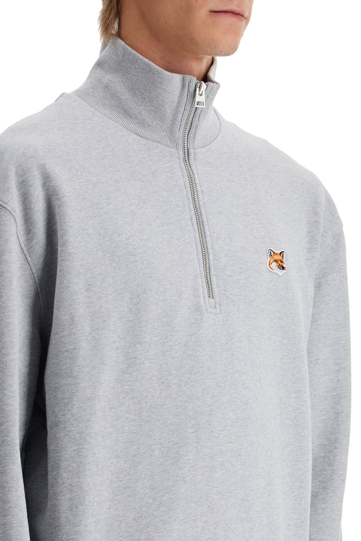 "half-zip sweatshirt with fox head-3