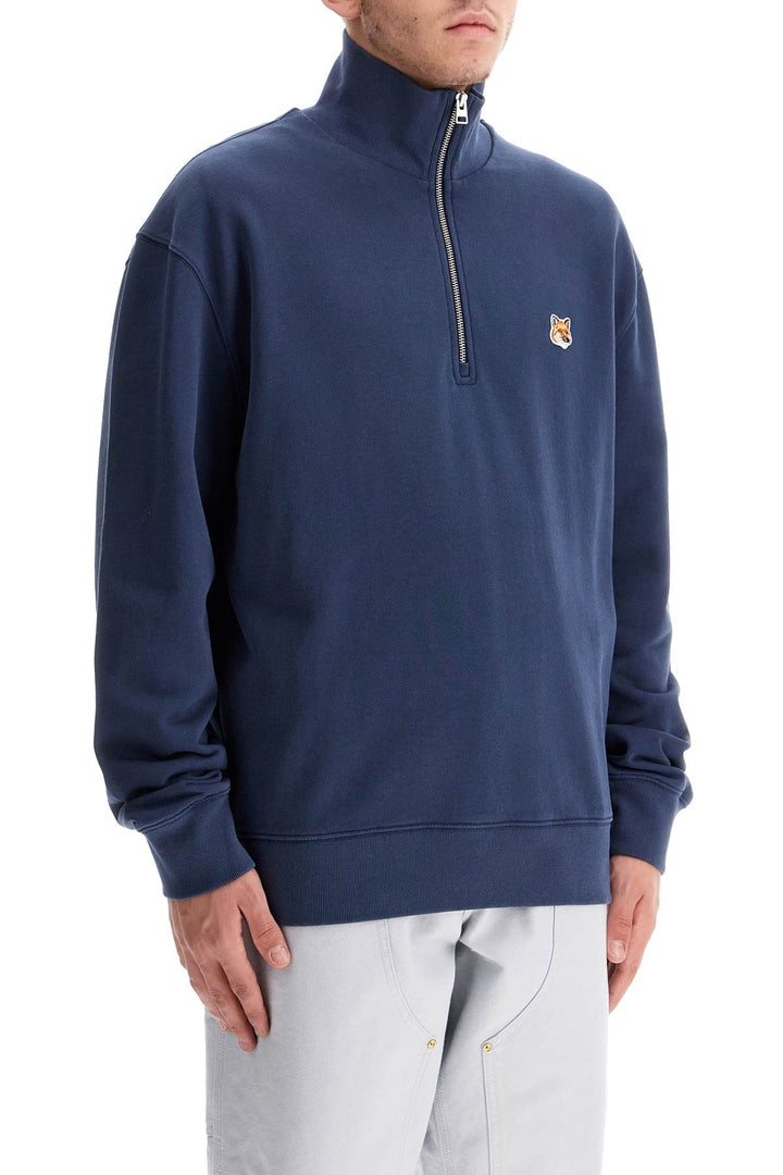 "half-zip sweatshirt with fox head-1