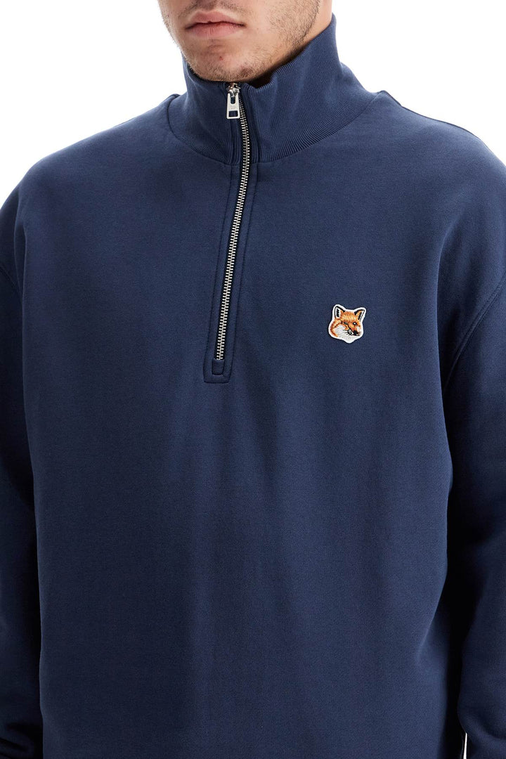 "half-zip sweatshirt with fox head-3