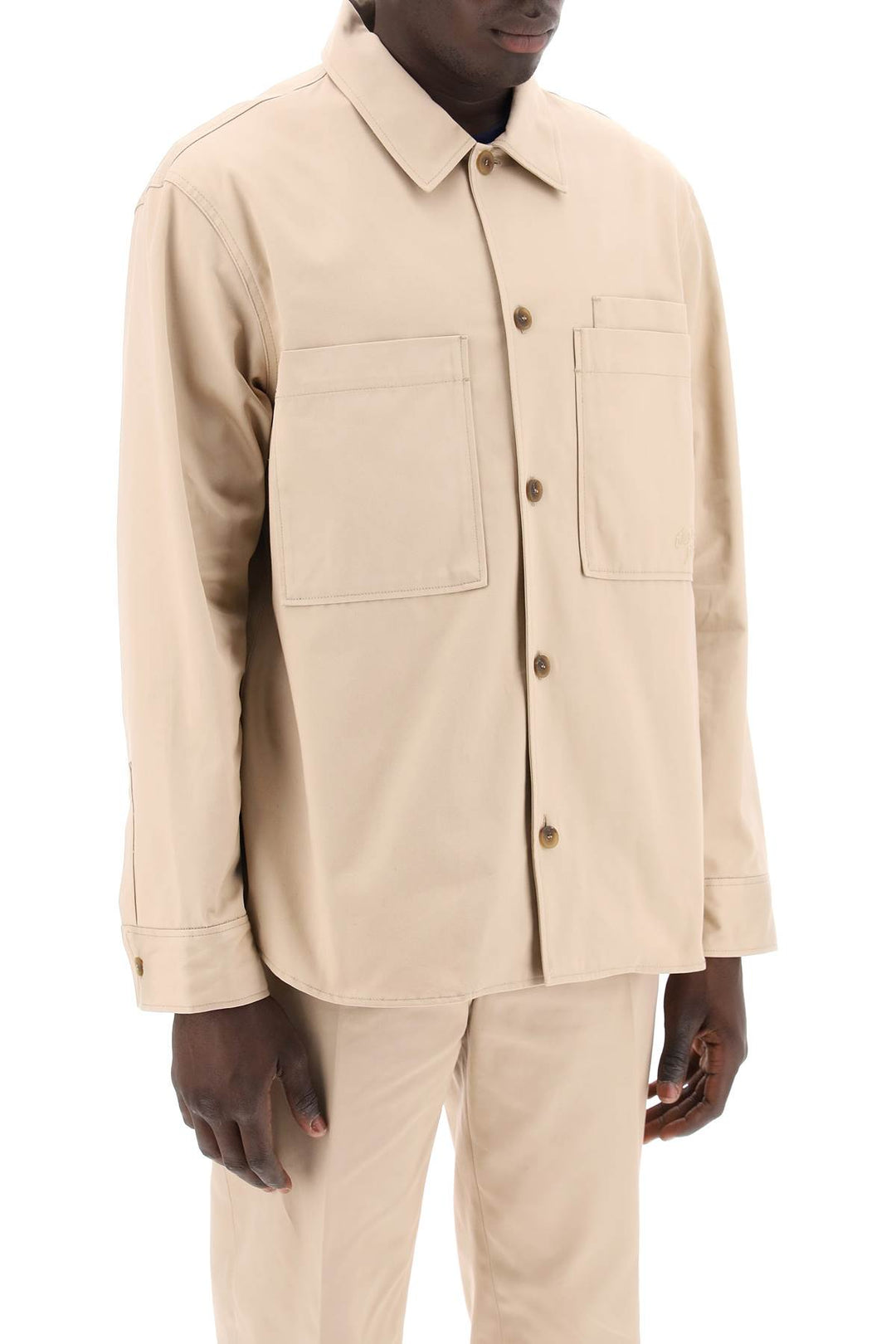 cotton gabardine overshirt-1