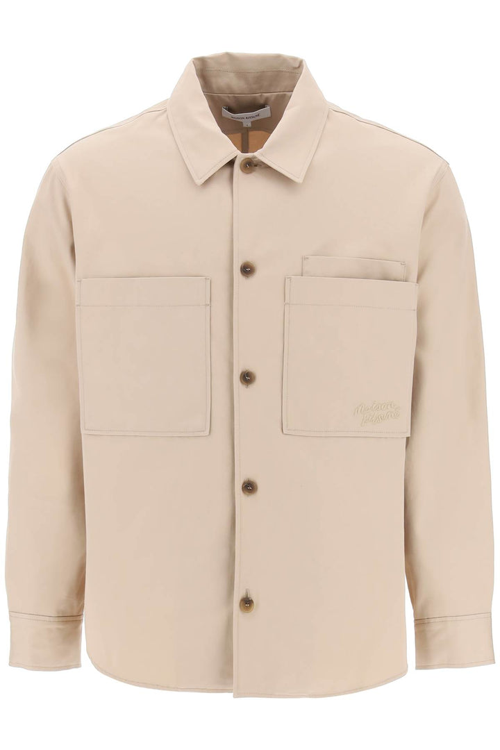 cotton gabardine overshirt-0