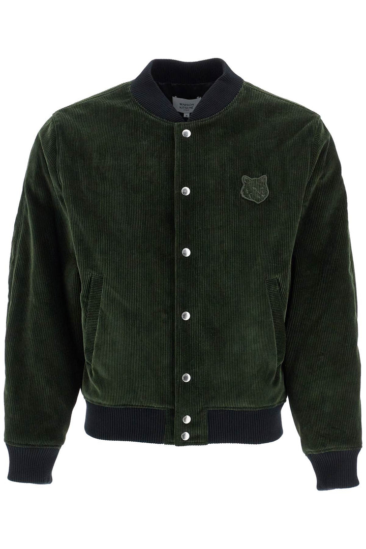 ranger green polyester bomber with embroidered logo-0