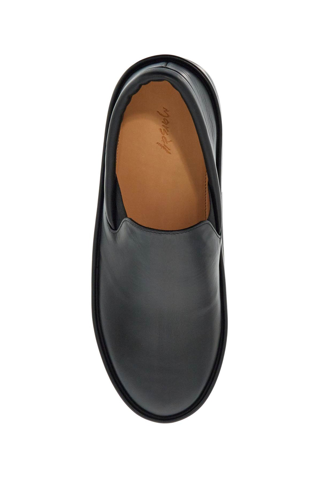 minimalist black calfskin slip-on slippers with rubber sole-1