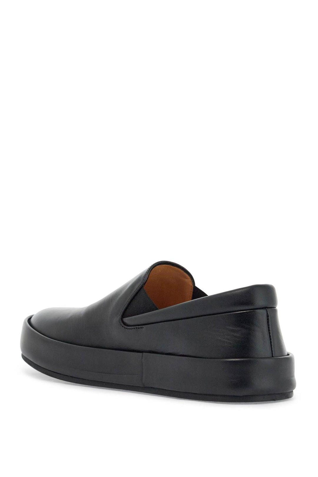 minimalist black calfskin slip-on slippers with rubber sole-2