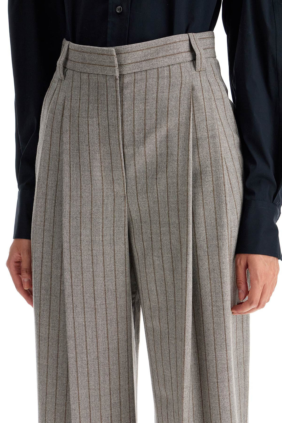 wide virgin wool pinstripe trousers-3