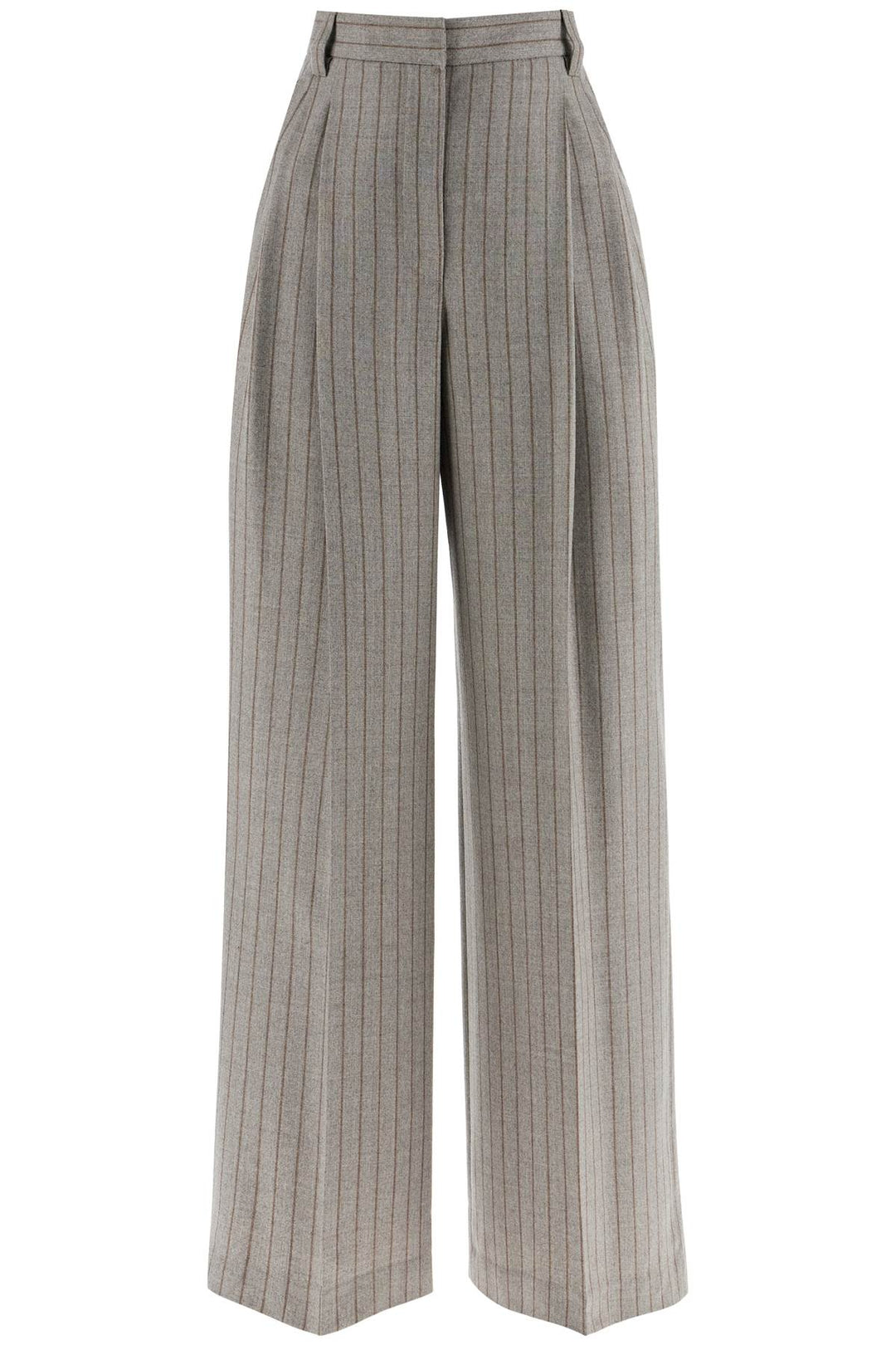 wide virgin wool pinstripe trousers-0