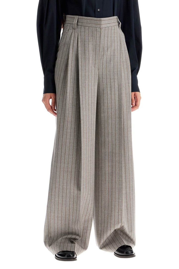 wide virgin wool pinstripe trousers-1