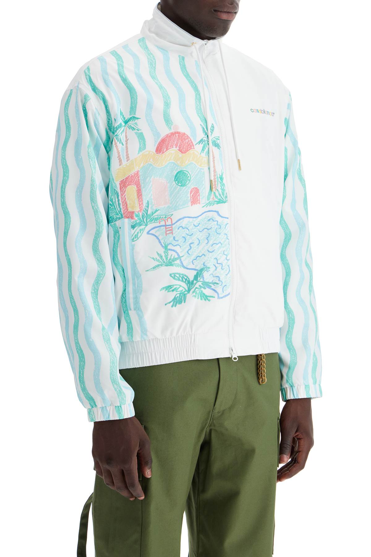 "windbreaker jacket with maison memphis print"-1