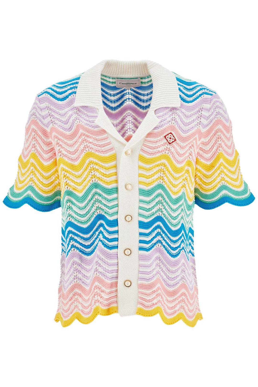 gradient wave knit shirt-0