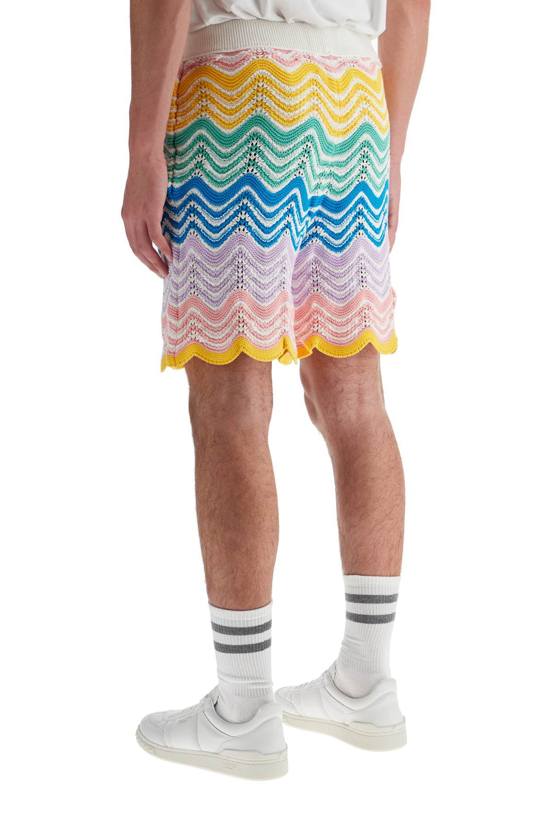 "gradient wave knit bermuda shorts-2