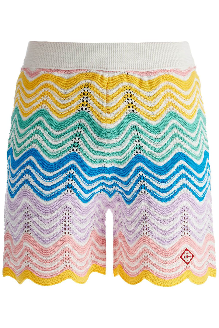 "gradient wave knit bermuda shorts-0