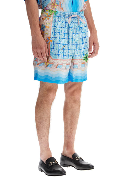 printed silk bermuda shorts-1