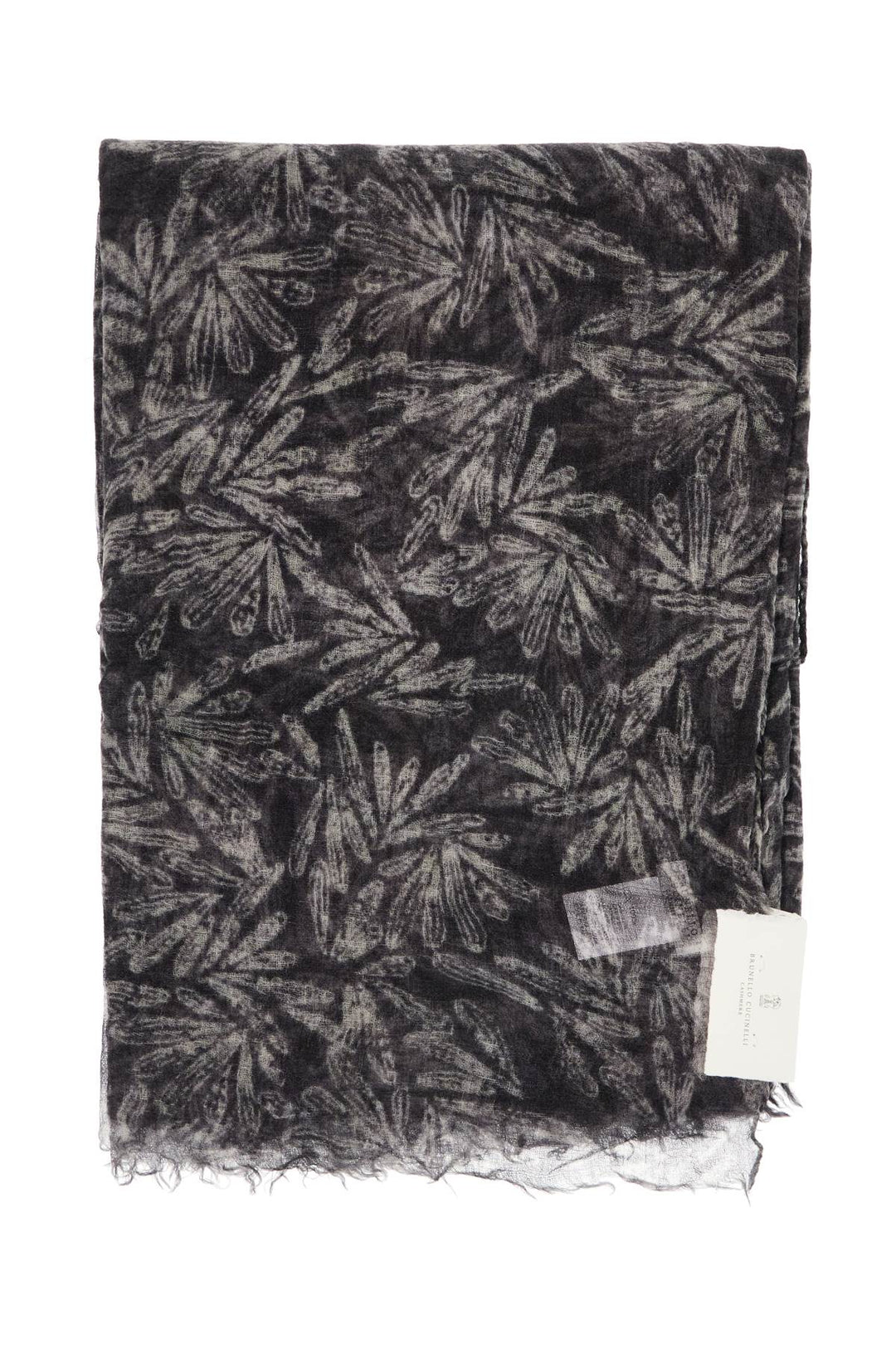 "cashmere scarf with fern print"-0