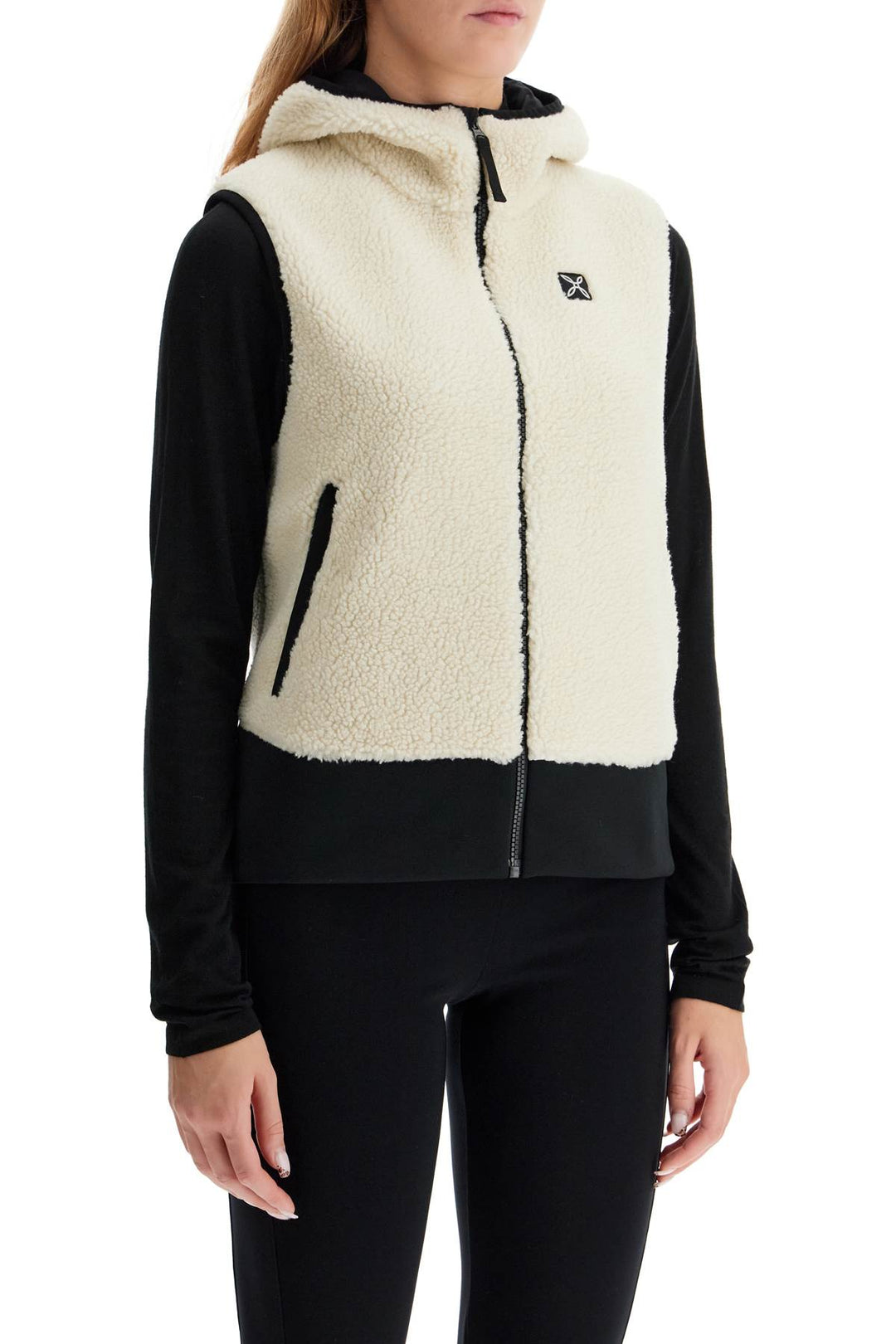 sherpa hooded vest with-1