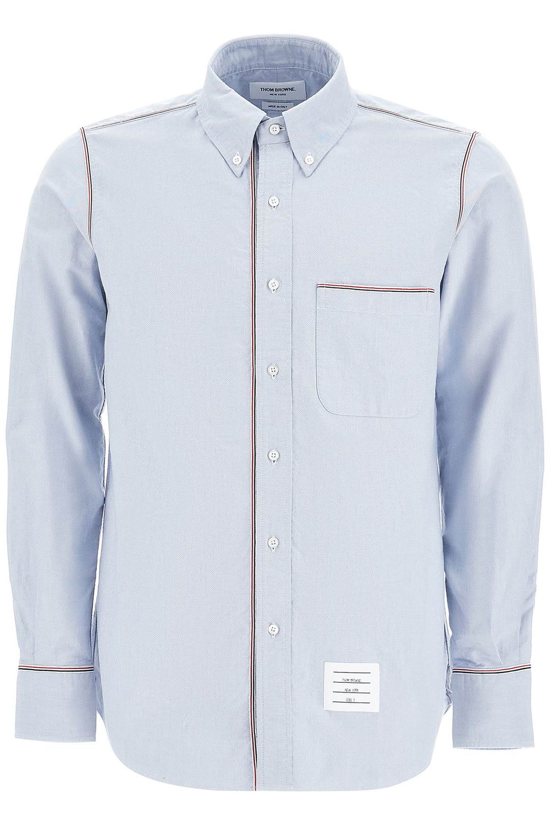 button-down shirt with gros-grain trim-0