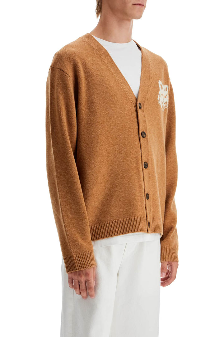 "fox head wool cardigan with-1