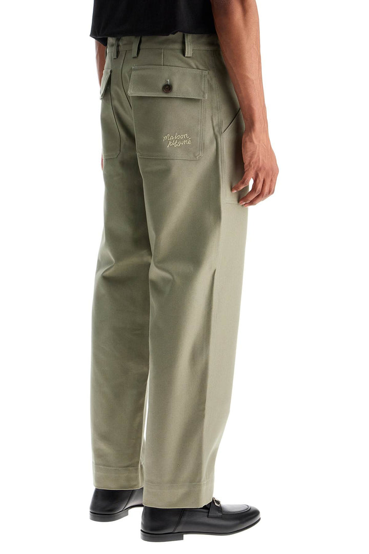 gray cotton wide leg work pants-2