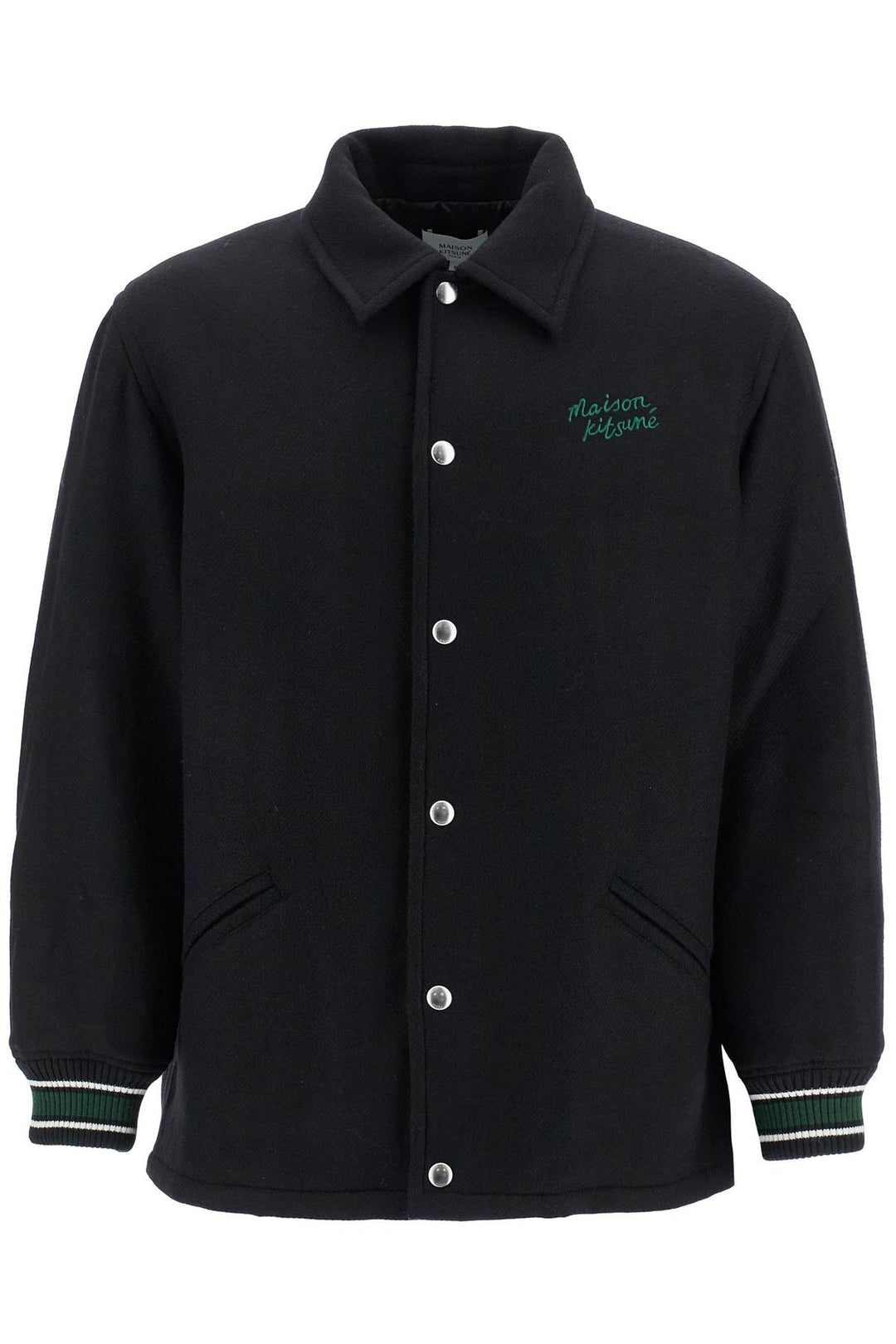 black wool varsity jacket with embroidery-0