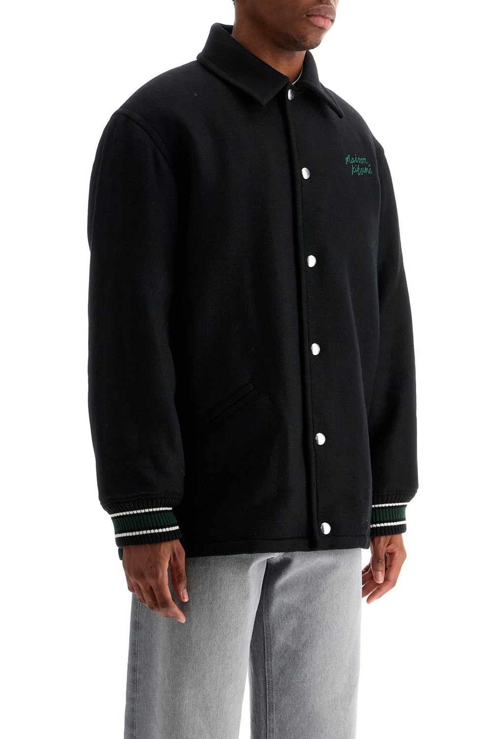 black wool varsity jacket with embroidery-1