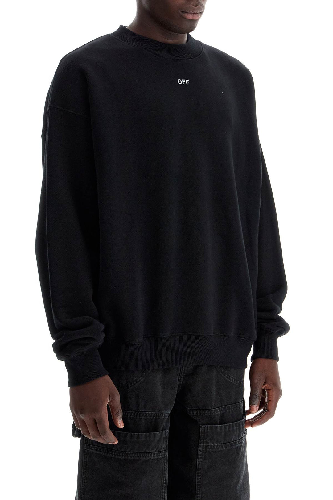 "off printed crewneck sweatshirt-1