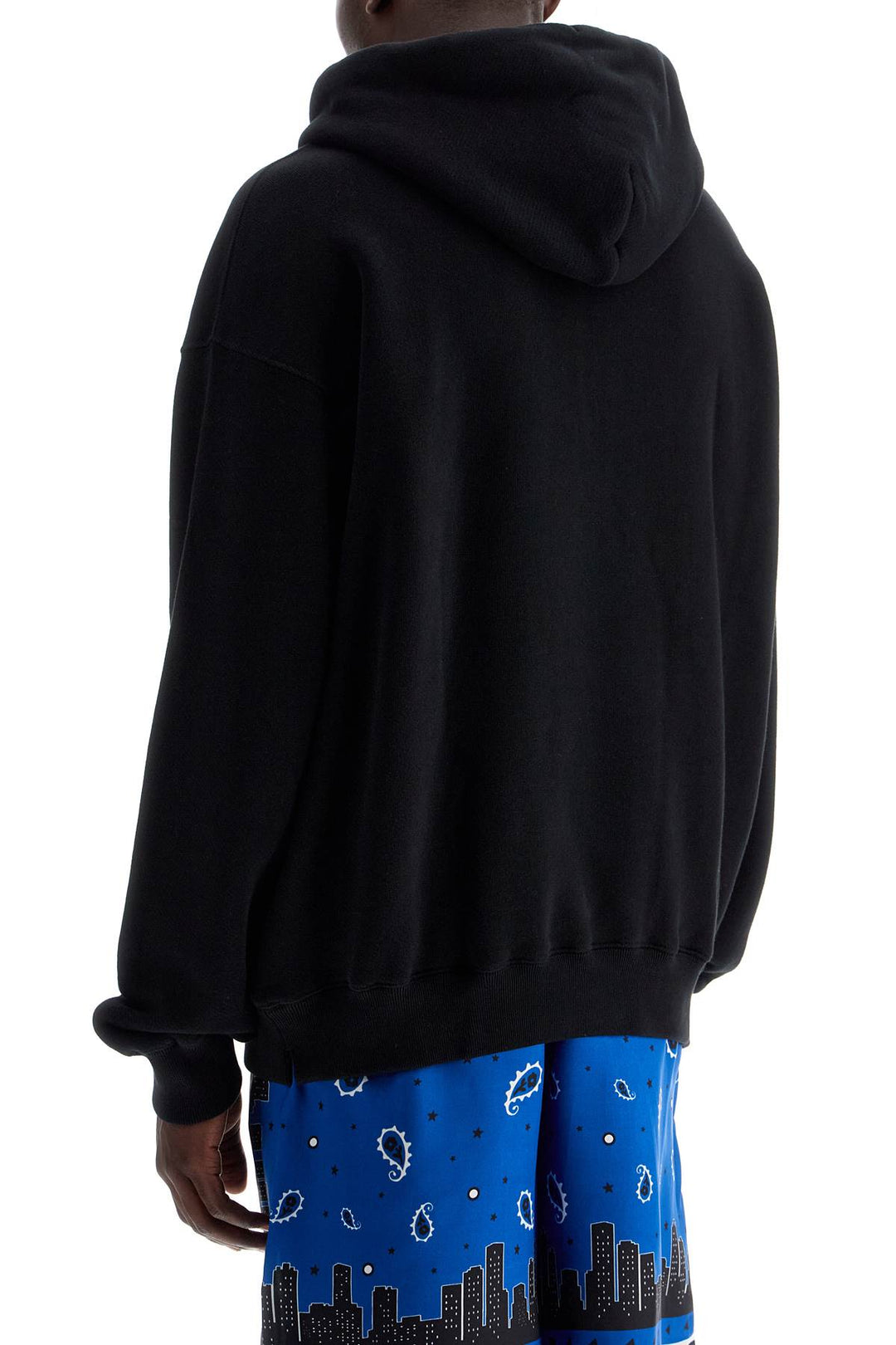 hooded sweatshirt with off print-2