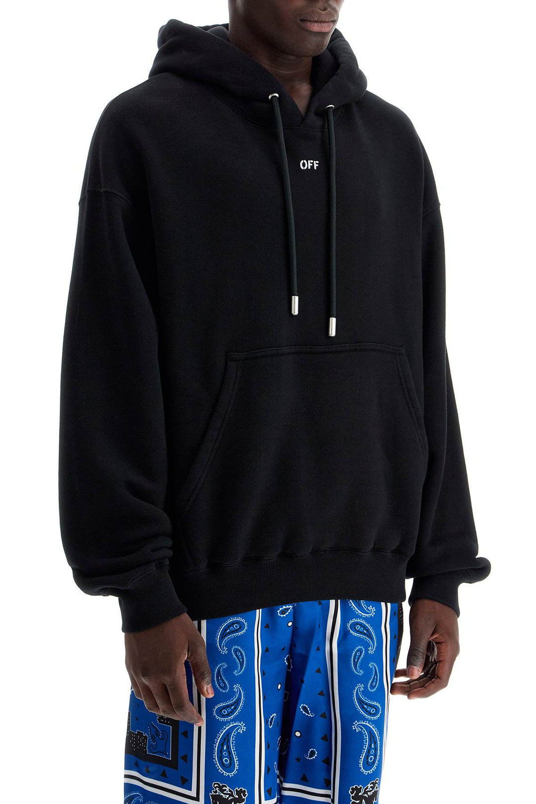 hooded sweatshirt with off print-1