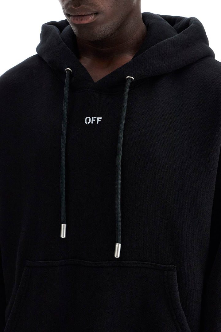 hooded sweatshirt with off print-3