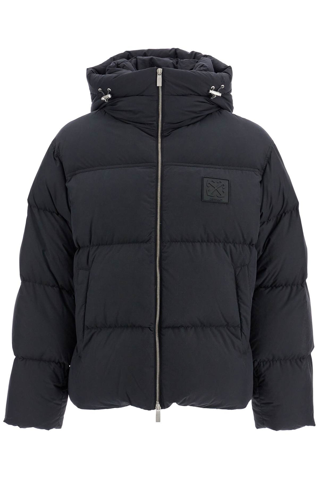 "down jacket with logo patch-0