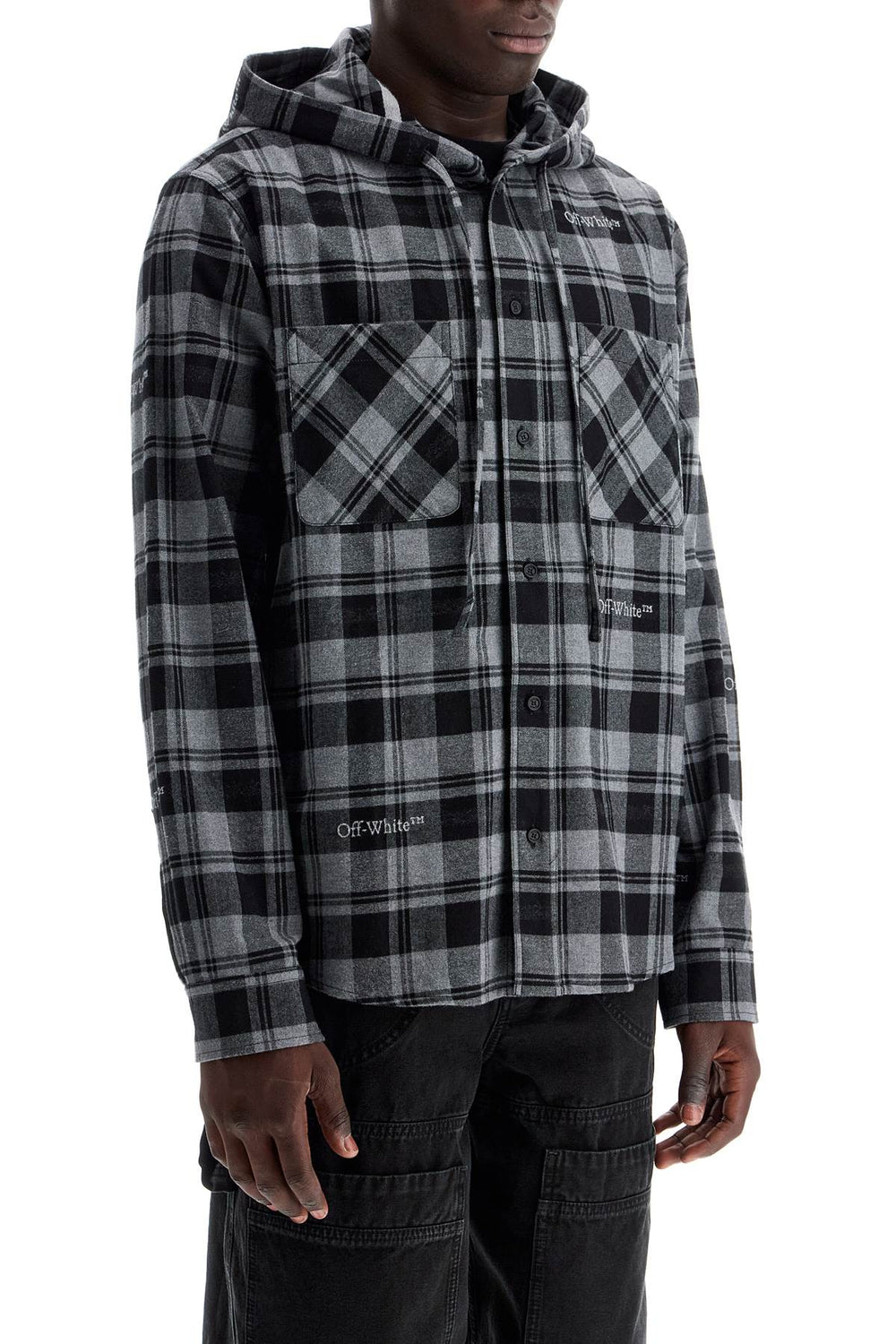 checked overshirt with hood-1