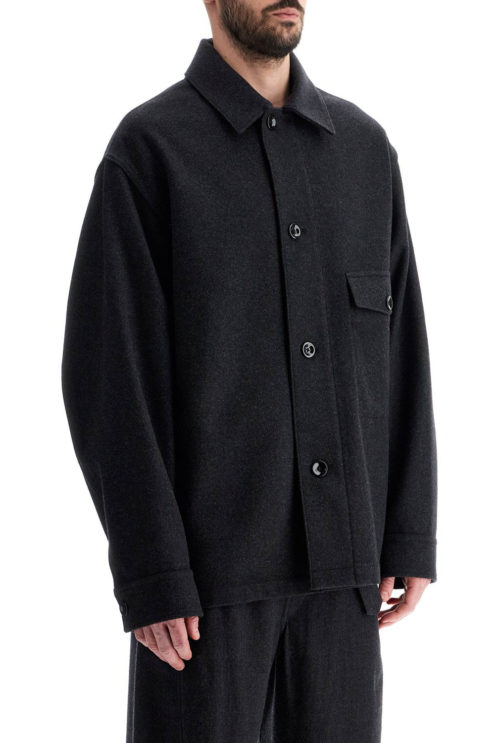 wool felt overshirt in-1