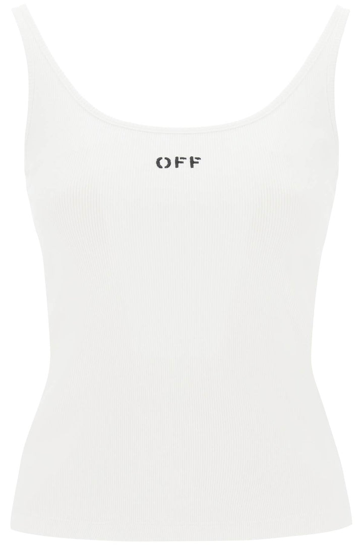 tank top with off embroidery-0