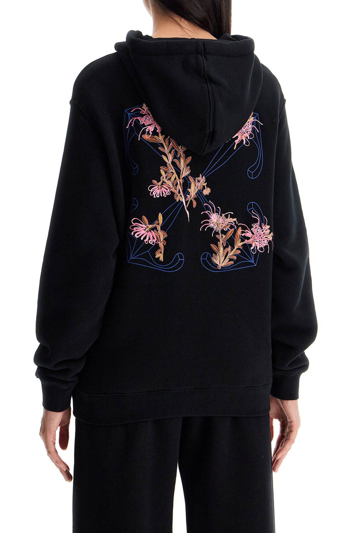 "pinkflower arrow hooded sweat-2