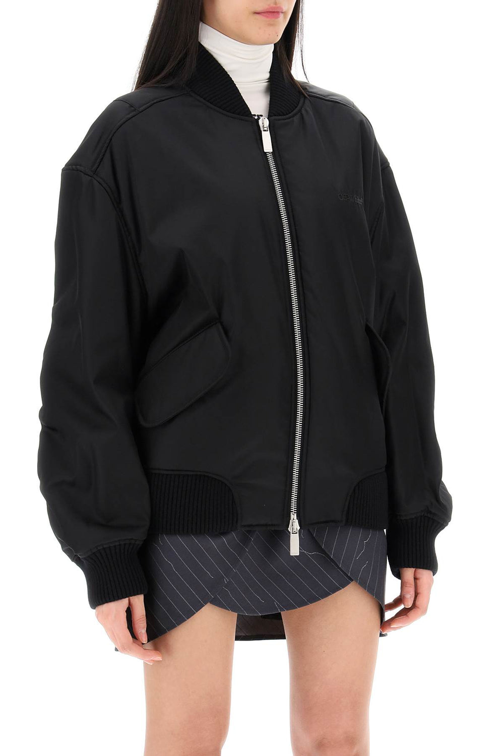 nylon twill bomber jacket-1