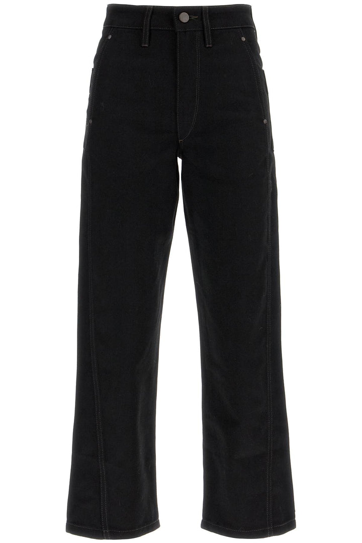 cropped pants with twisted seams-0