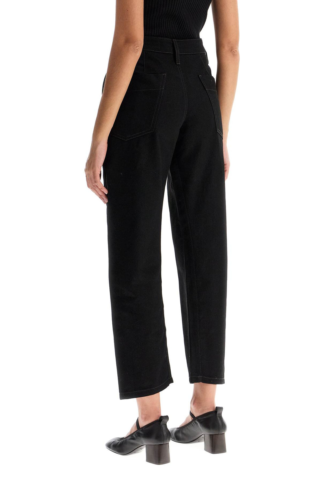 cropped pants with twisted seams-2