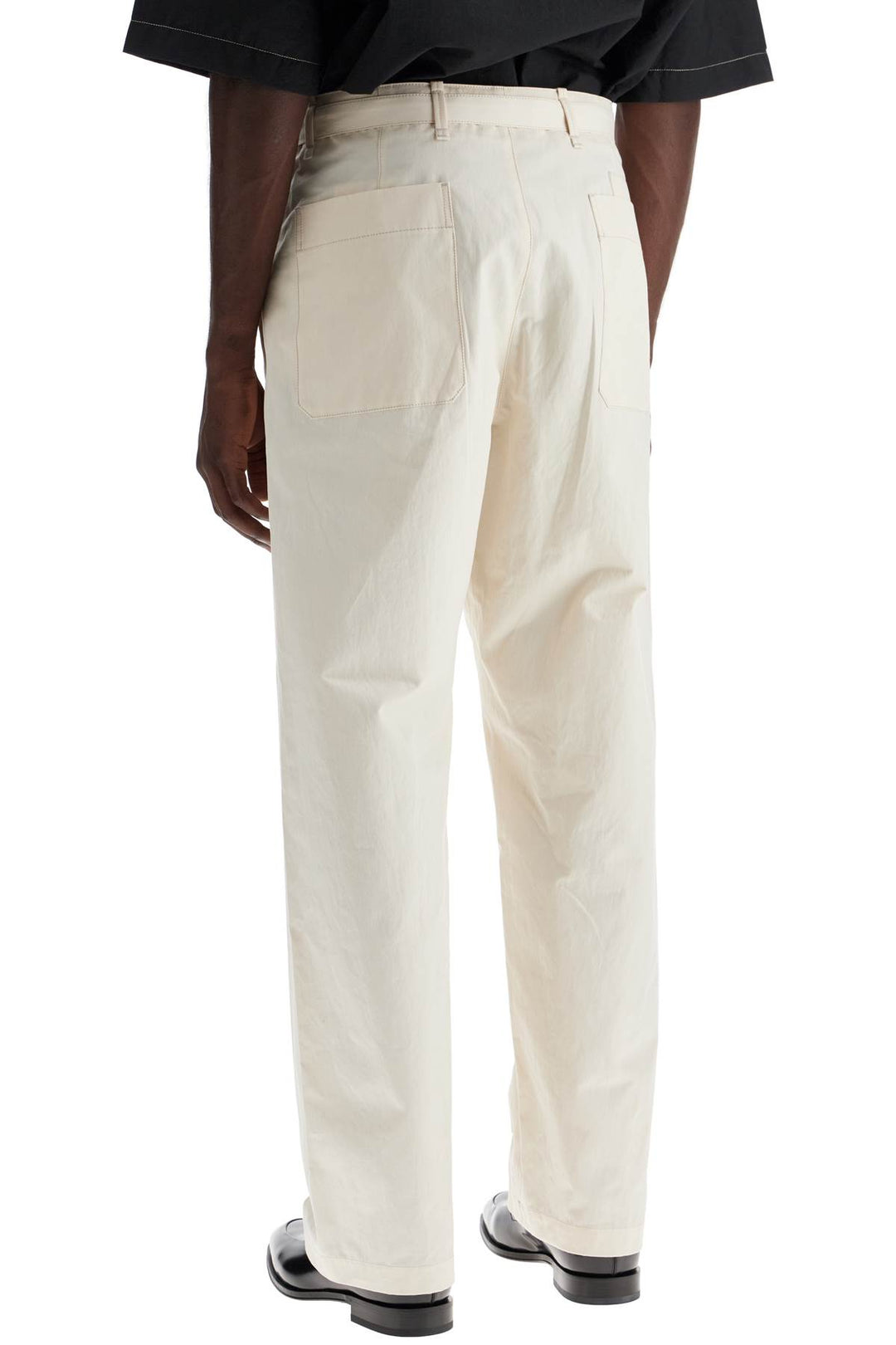 straight-cut pants with belt-2