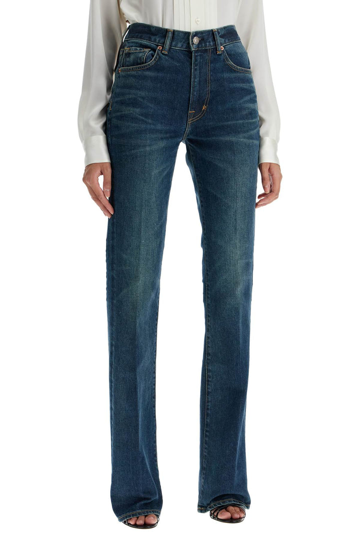 flare mid-rise jeans with-1