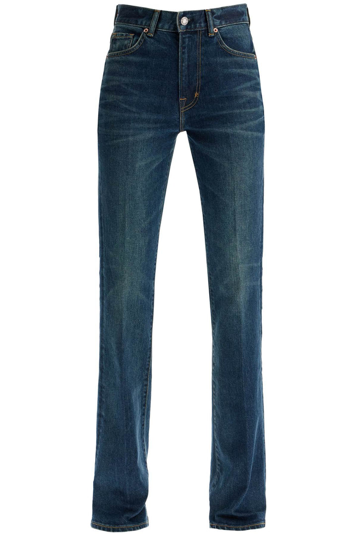 flare mid-rise jeans with-0