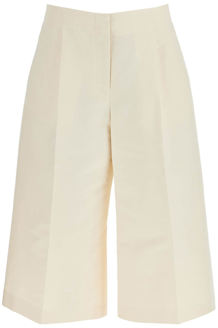 cropped cotton pants in pure cotton-0