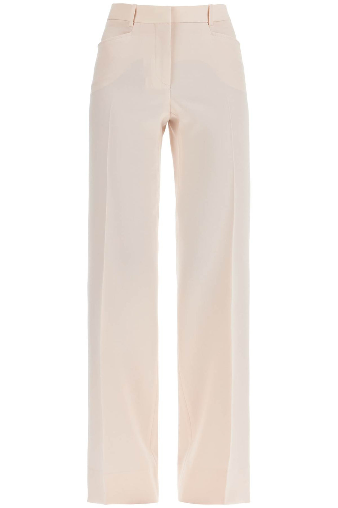 high waist wide leg pants in virgin wool light blush-0