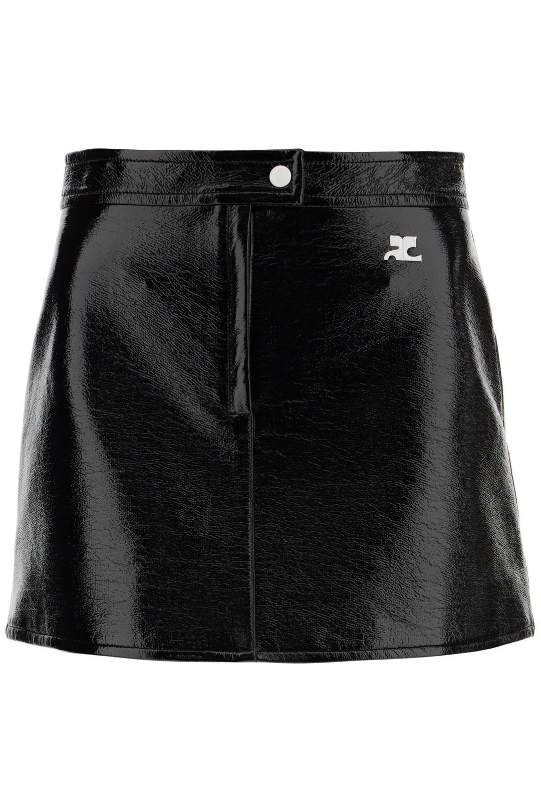 re-edition vinyl effect mini skirt-0