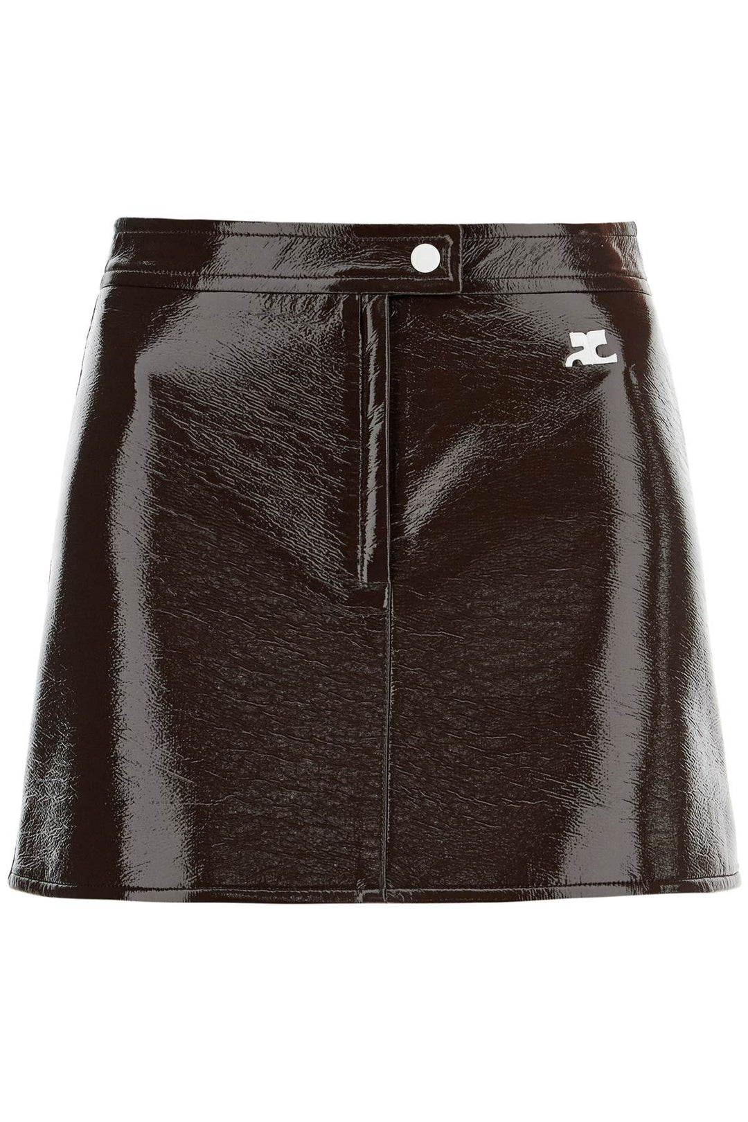 re-edition vinyl effect mini skirt-0