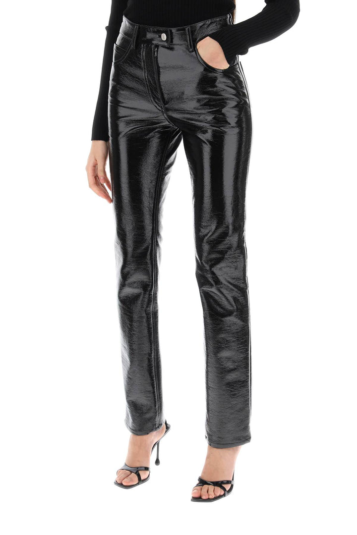 vinyl-effect coated cotton pants-3