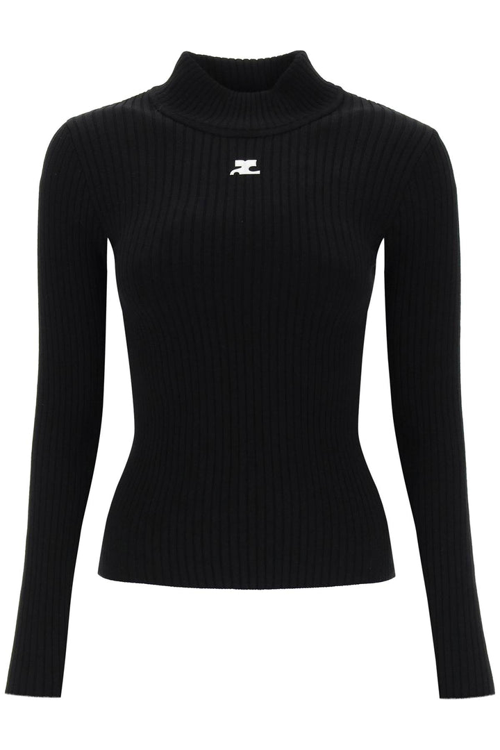 re-edition ribbed funnel-neck sweater-0