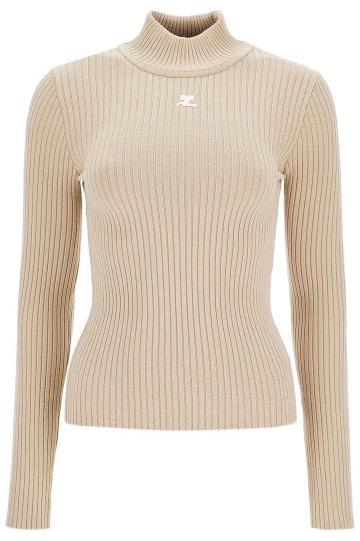 re-edition ribbed funnel-neck sweater-0