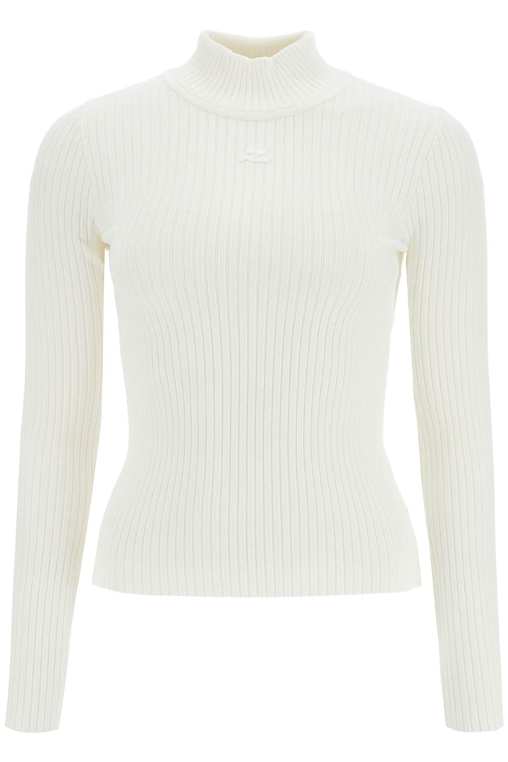 re-edition ribbed funnel-neck sweater-0