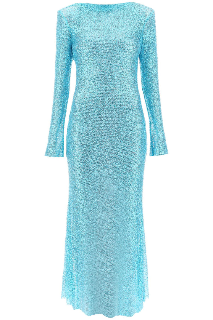 long-sleeved maxi dress with sequins and beads-0