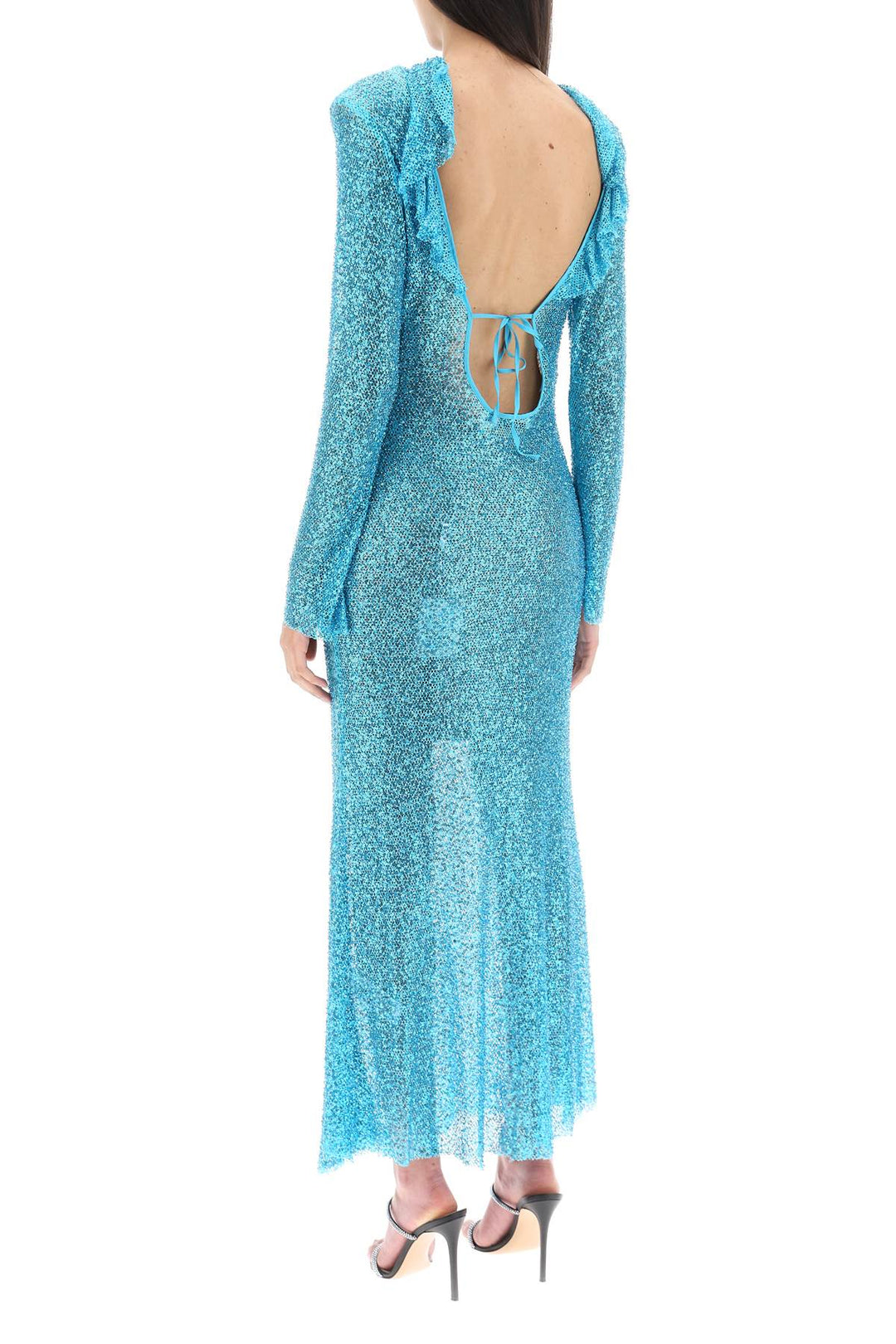 long-sleeved maxi dress with sequins and beads-2
