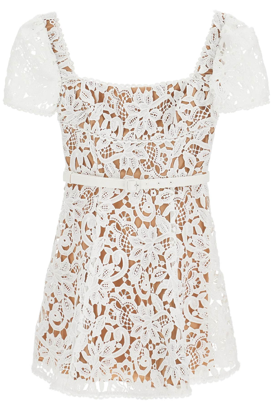 floral lace mini dress with eight-0