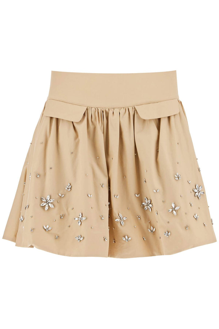 "poplin mini skirt with crystal-0